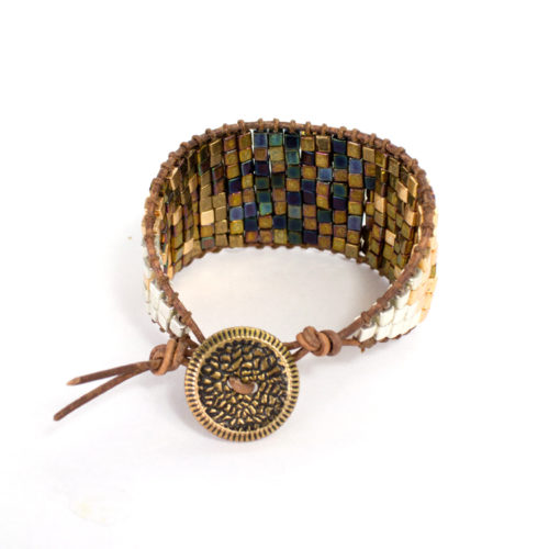Beaded-Leather-Cuff-Ombre-DIY