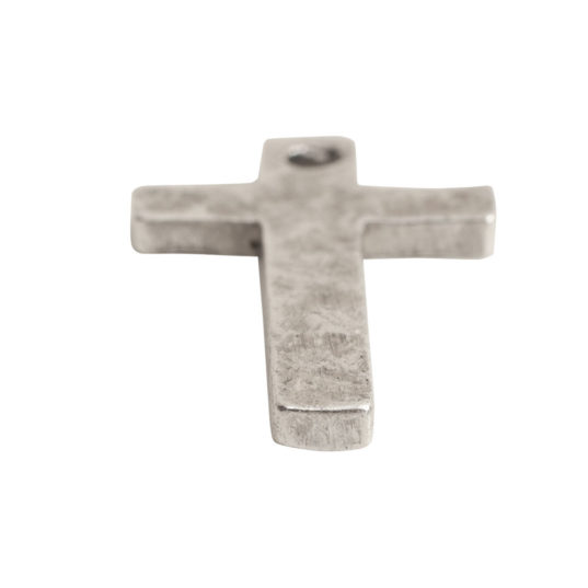 Charm Narrow Hammered Crossantique Silver - Nunn Design