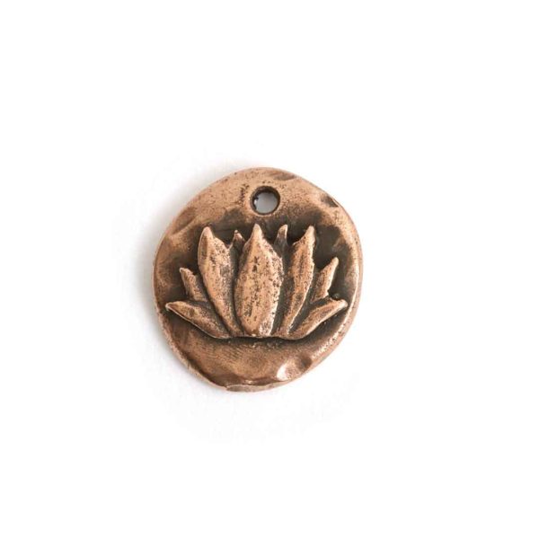 Charm Organic Small Round LotusAntique Copper