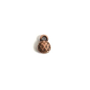 Charm Faceted Circle 6mm Single LoopAntique Copper