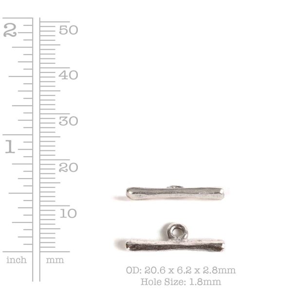Toggle Bar Small OrganicSterling Silver Plate