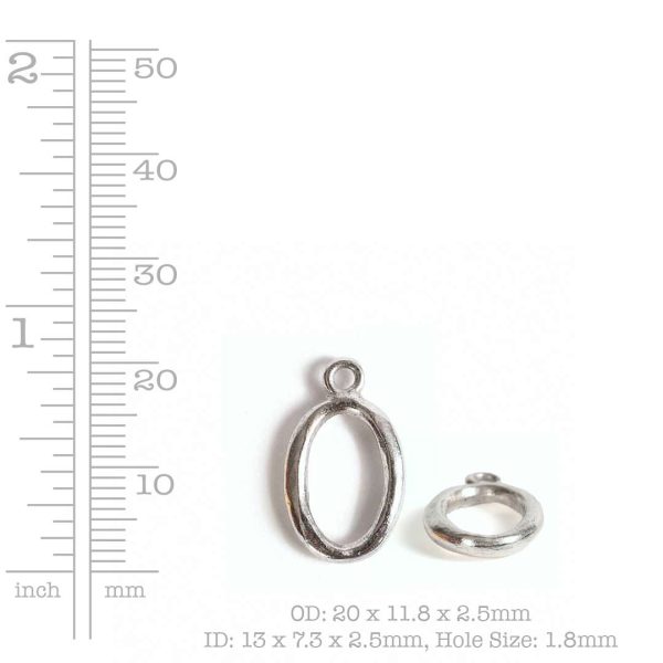 Toggle Ring Small OrganicSterling Silver Plate