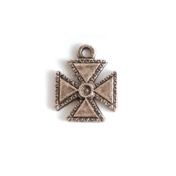 Charm Small Pattee CrossAntique Silver