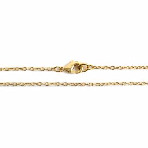 Necklace Delicate Link Cable Chain 16 inchAntique Gold