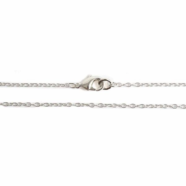 Necklace Delicate Link Cable Chain 16 inchAntique Silver